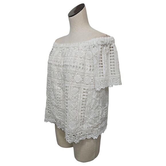 NWT Sunday In Brooklyn Anthropologie Off The Shoulder Lace Eyelet Top Size Small - Picture 10 of 11